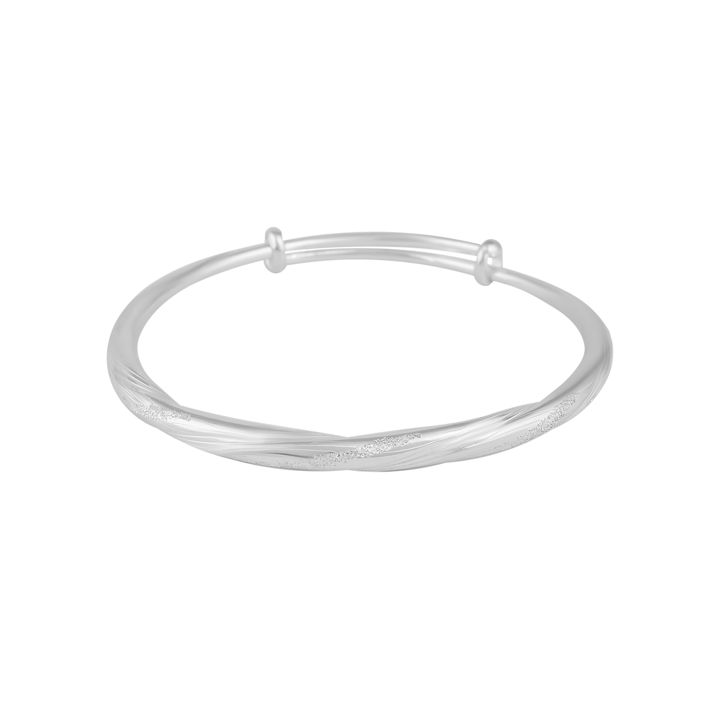 Sterling Silver Adjustable Twisted Bangle Bracelet