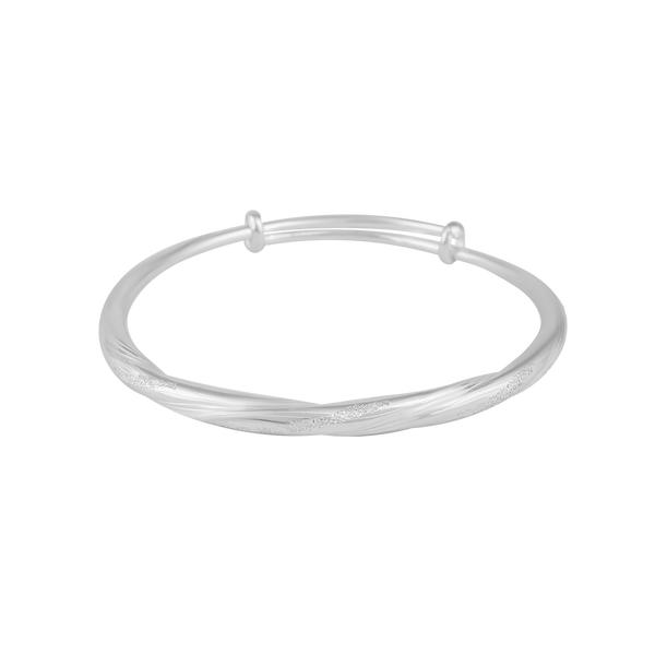 Sterling Silver Adjustable Twisted Bangle Bracelet
