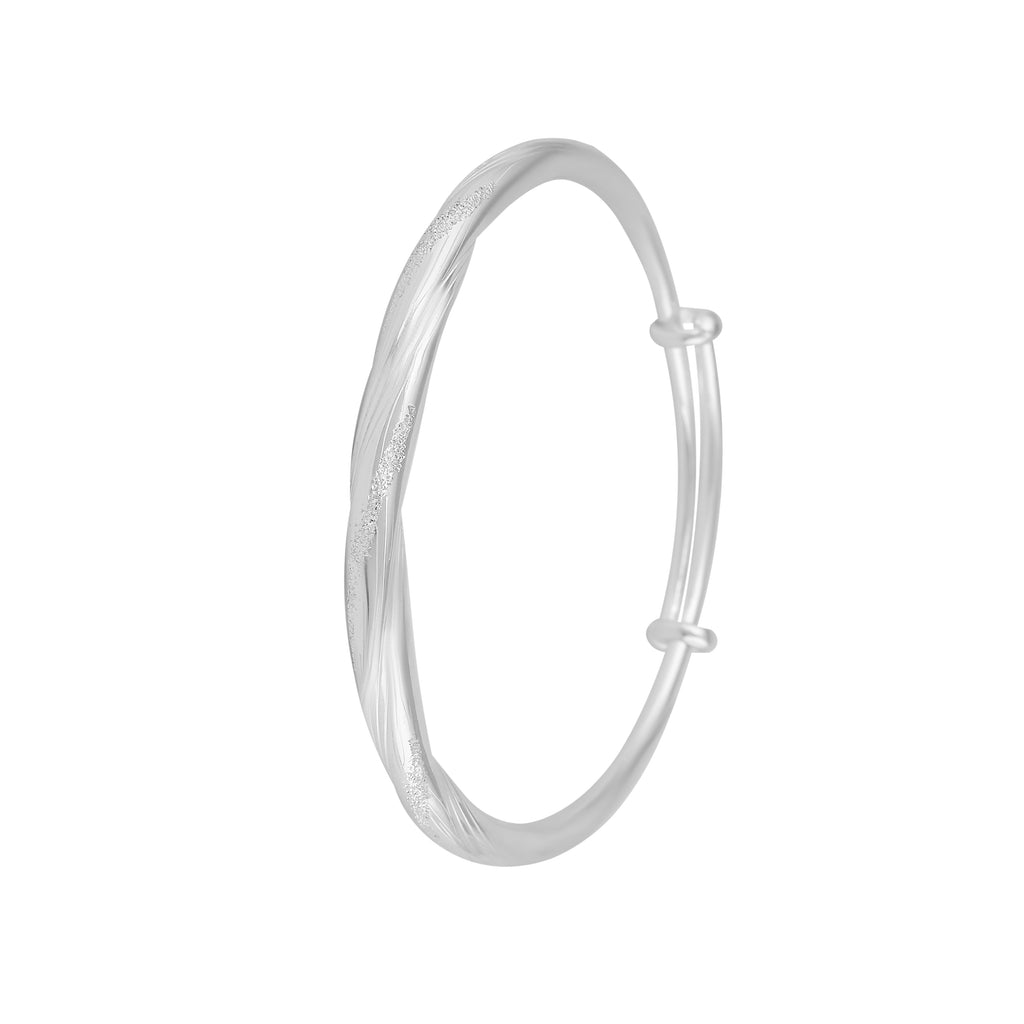 Sterling Silver Adjustable Twisted Bangle Bracelet