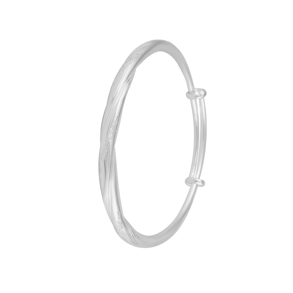 Sterling Silver Adjustable Twisted Bangle Bracelet