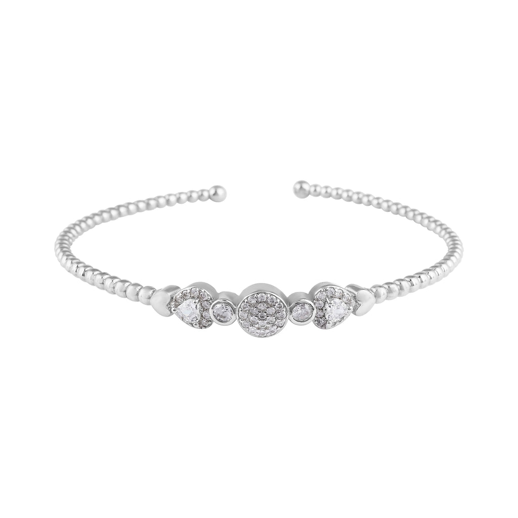 Crystal Cluster Open Cuff Bracelet