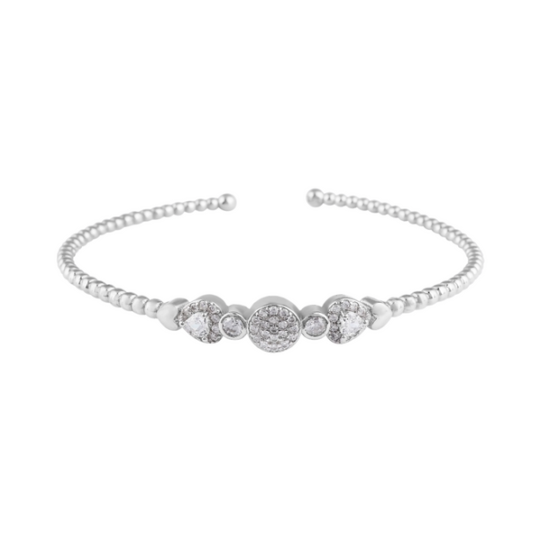 Crystal Cluster Open Cuff Bracelet