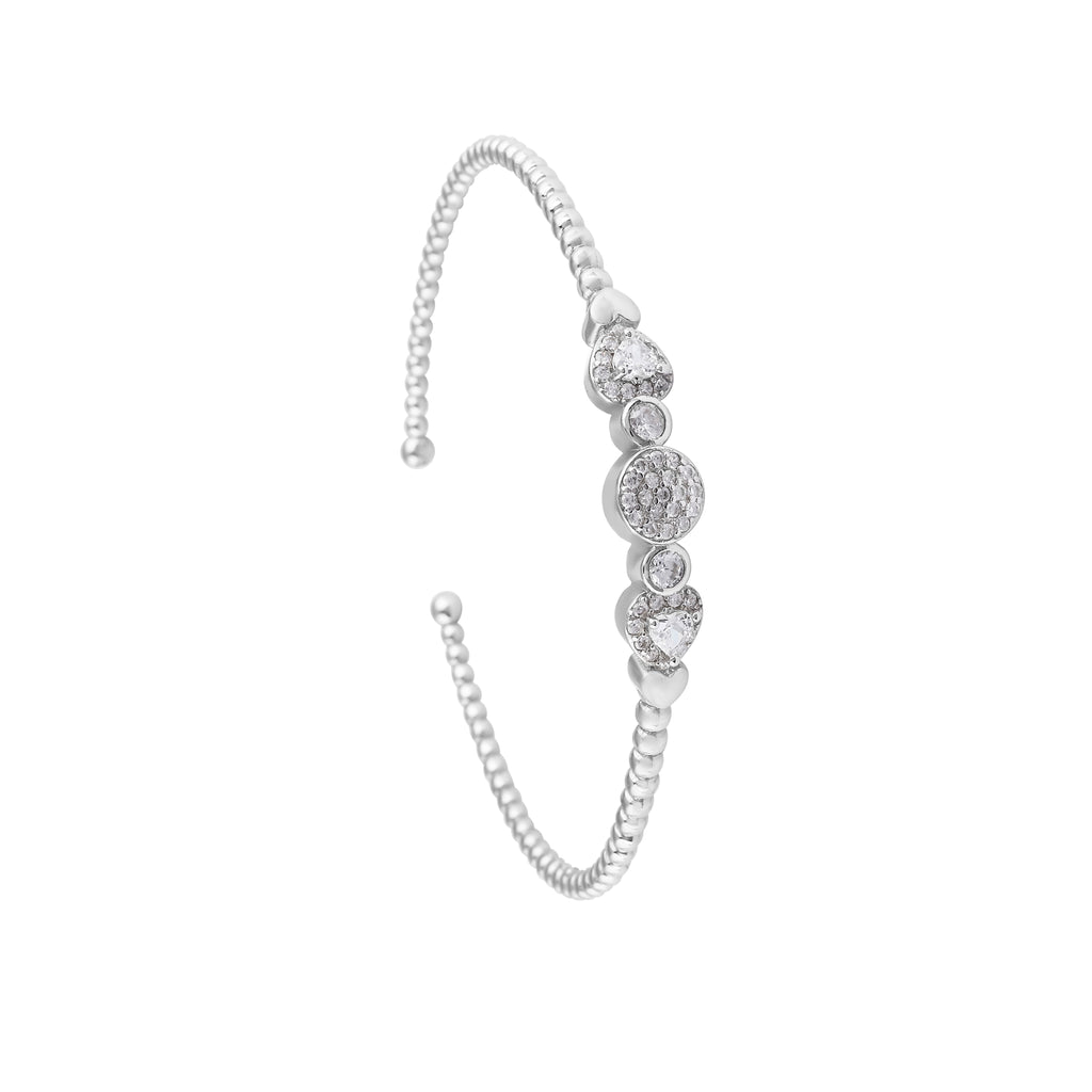 Crystal Cluster Open Cuff Bracelet