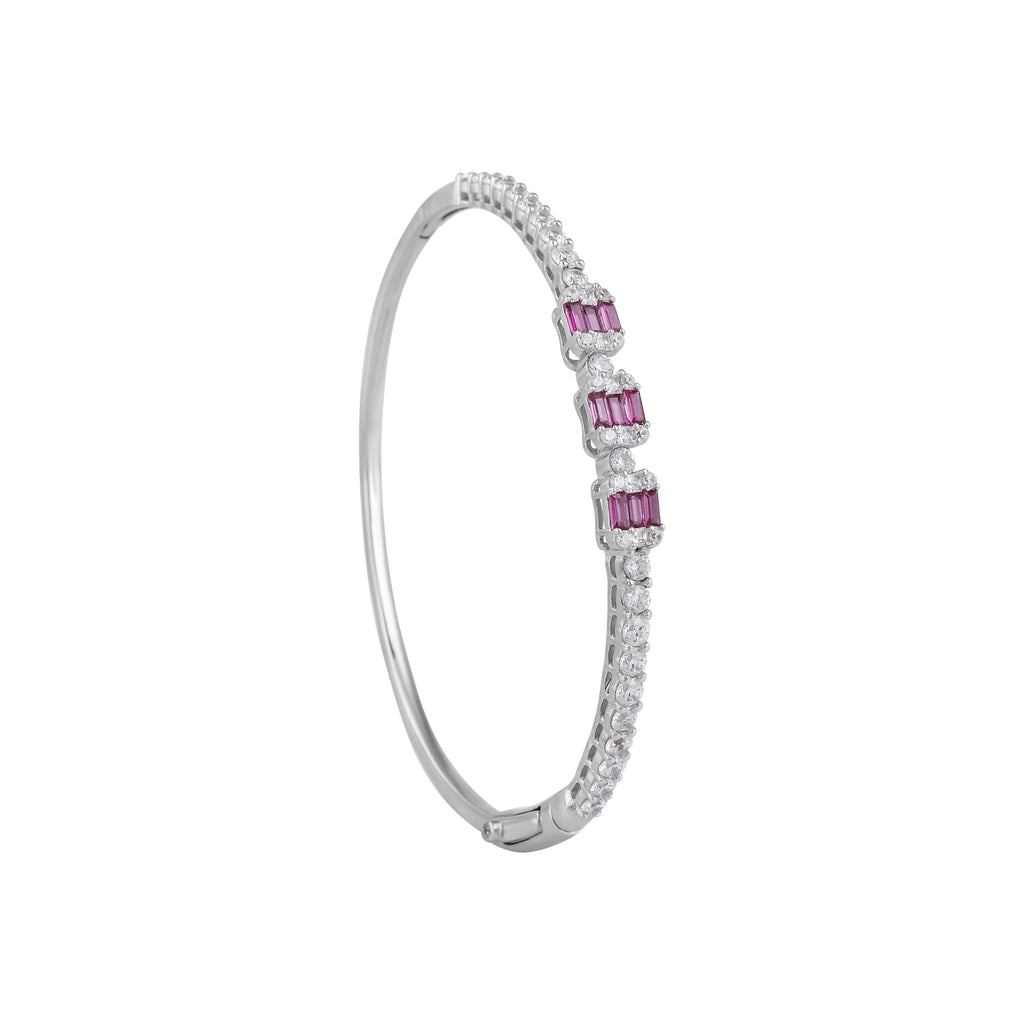 Bracelet B – Ruby Baguette & Diamond Halo Bangle