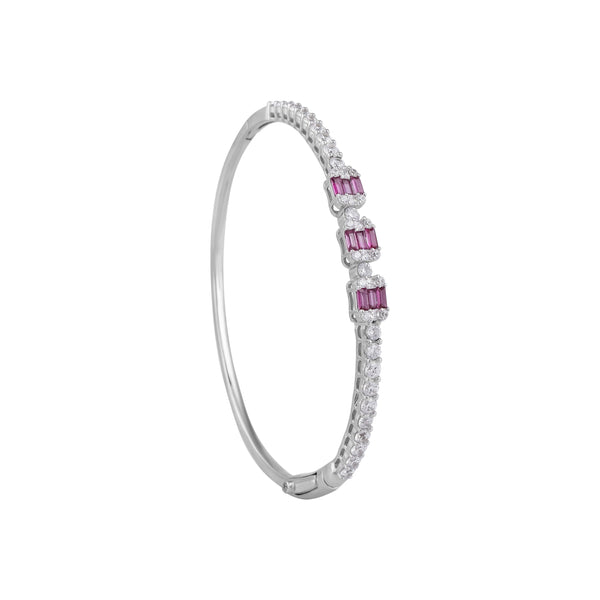 Bracelet B – Ruby Baguette & Diamond Halo Bangle