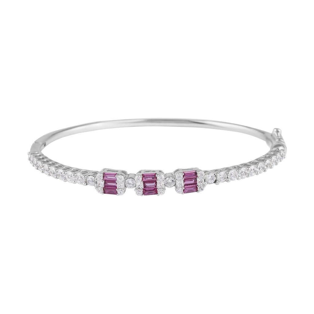 Bracelet B – Ruby Baguette & Diamond Halo Bangle