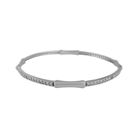 Bracelet A – Bamboo-Inspired Bangle with Crystal Accents