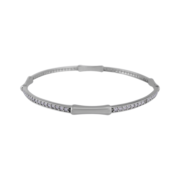 Bracelet A – Bamboo-Inspired Bangle with Crystal Accents