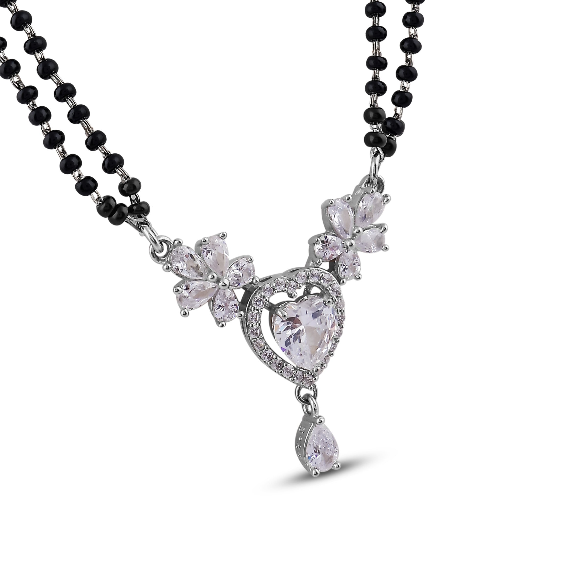 Heart CZ Floral Designer Mangalsutra