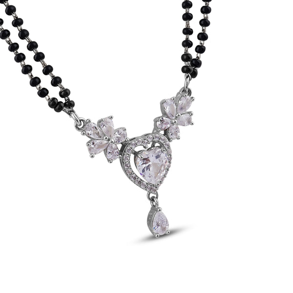 Heart CZ Floral Designer Mangalsutra
