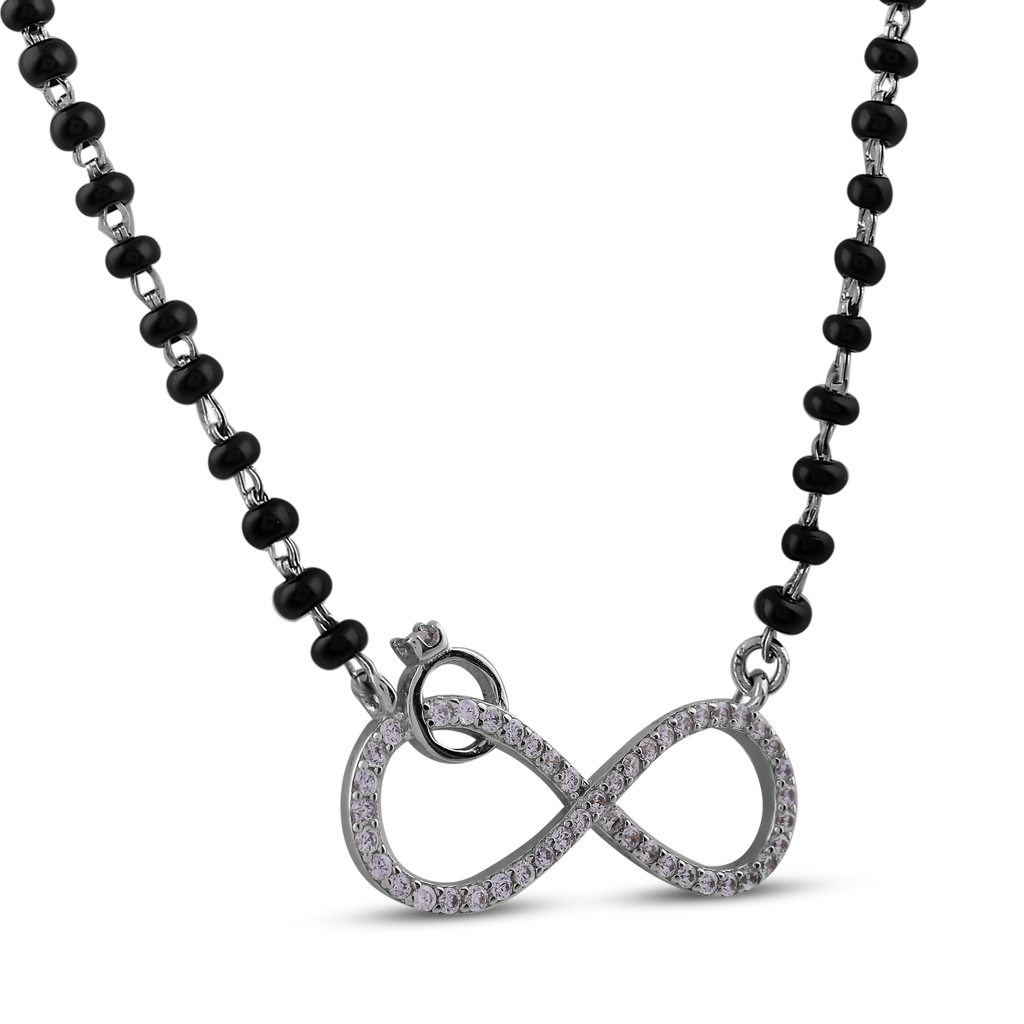 Silver Infinity Mangalsutra Necklace