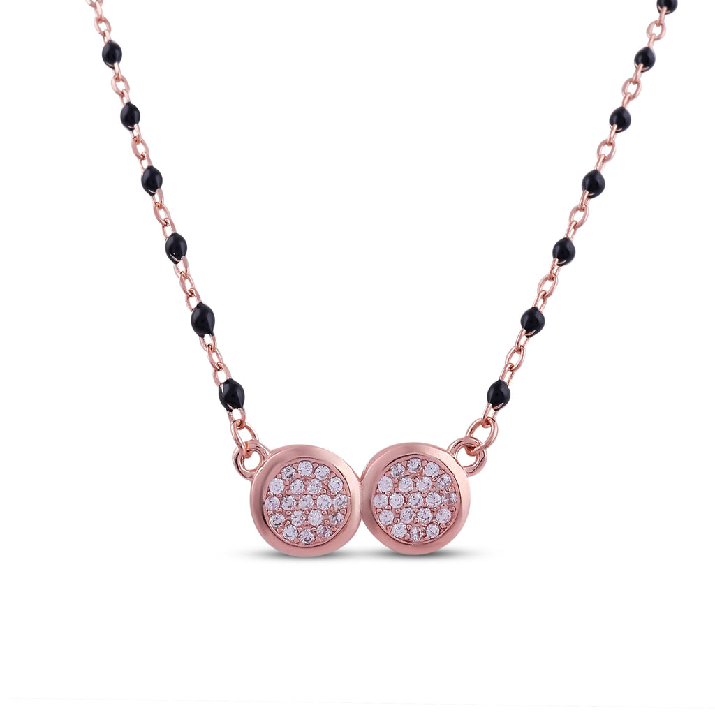 Rose Gold Dual-Circle Mangalsutra Necklace