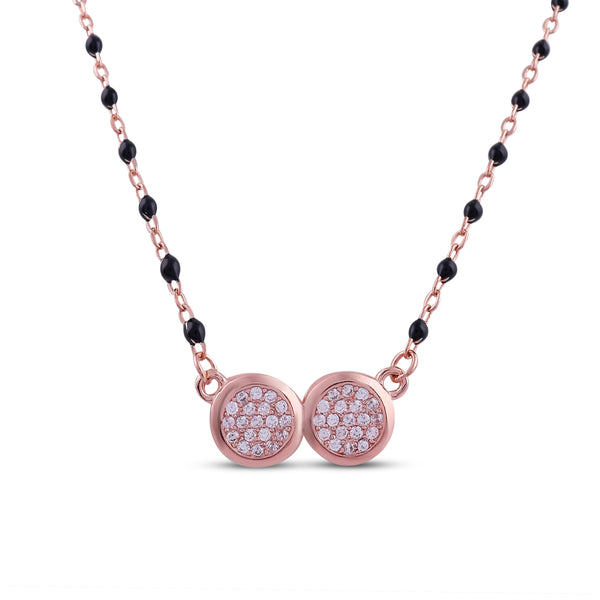 Rose Gold Dual-Circle Mangalsutra Necklace