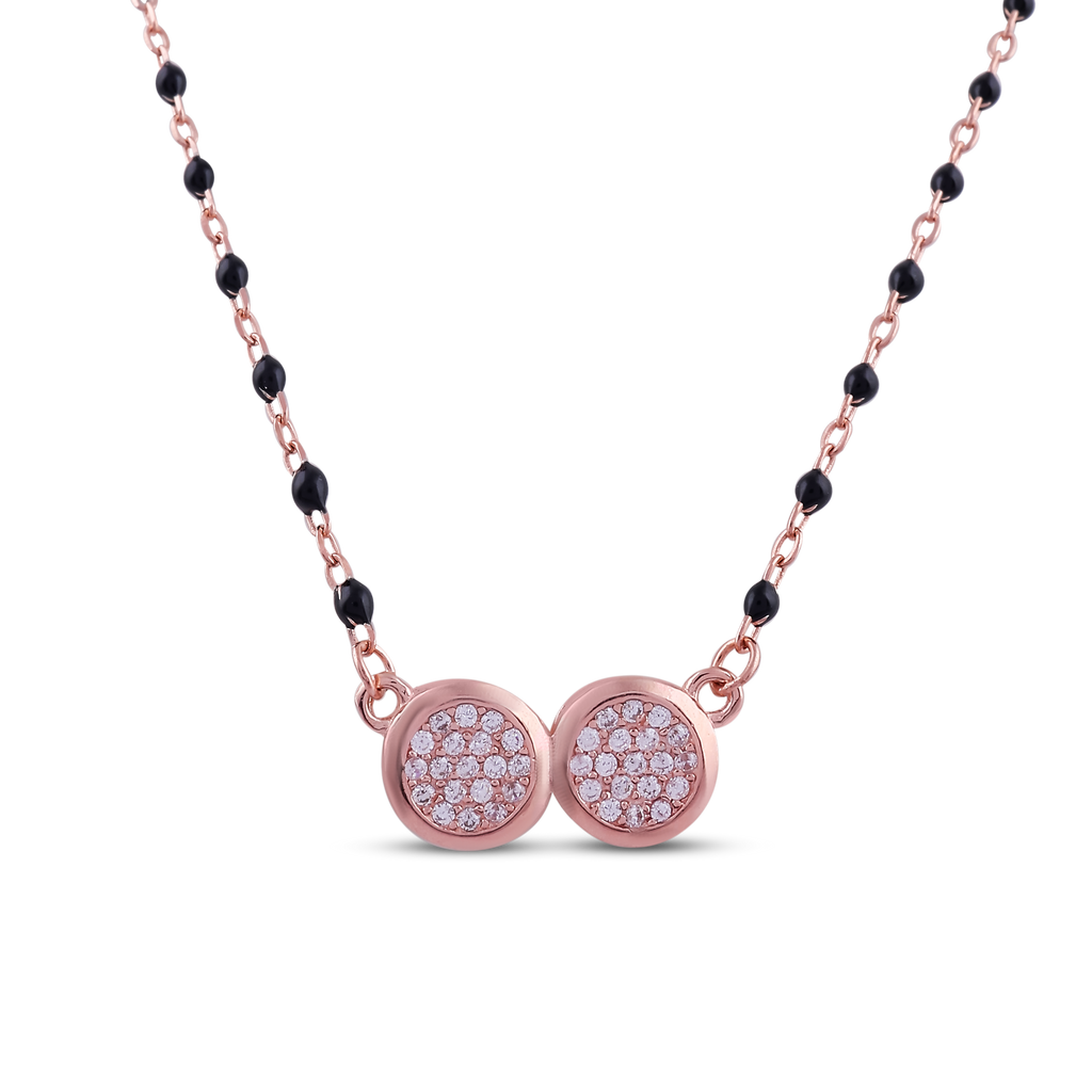 Rose Gold Dual-Circle Mangalsutra Necklace
