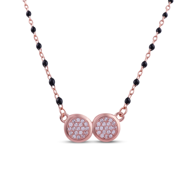 Rose Gold Dual-Circle Mangalsutra Necklace