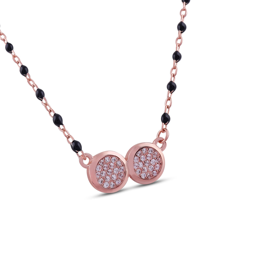 Rose Gold Dual-Circle Mangalsutra Necklace