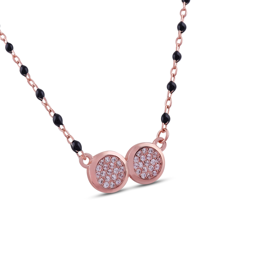 Rose Gold Dual-Circle Mangalsutra Necklace