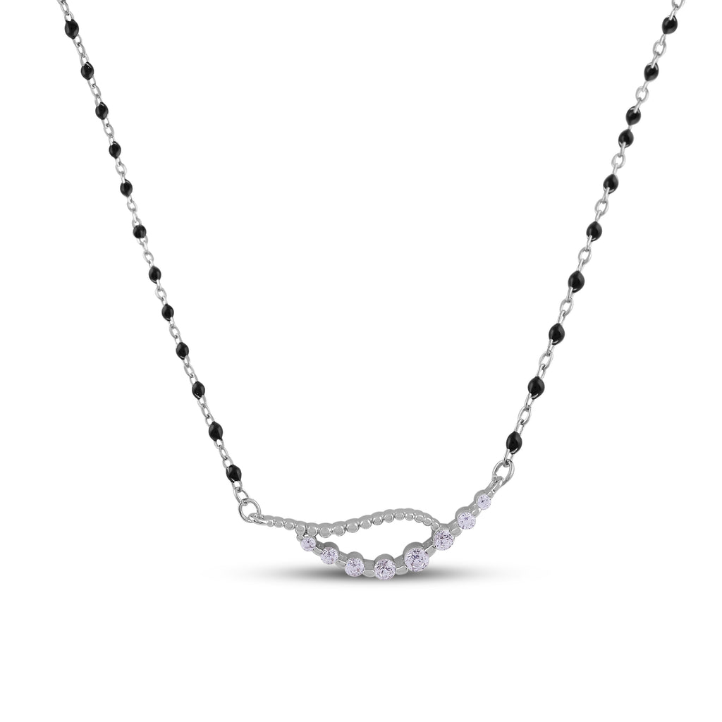 Silver Wave Mangalsutra Necklace