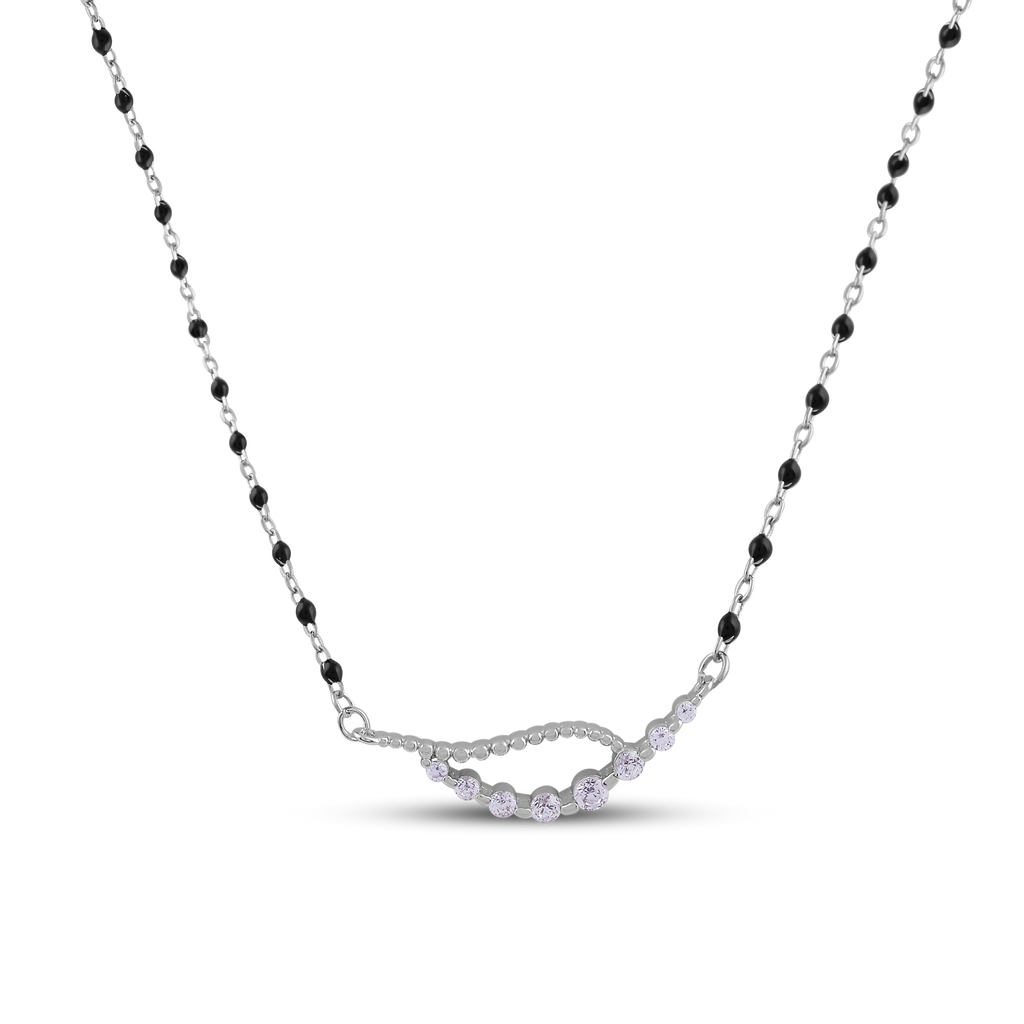 Silver Wave Mangalsutra Necklace