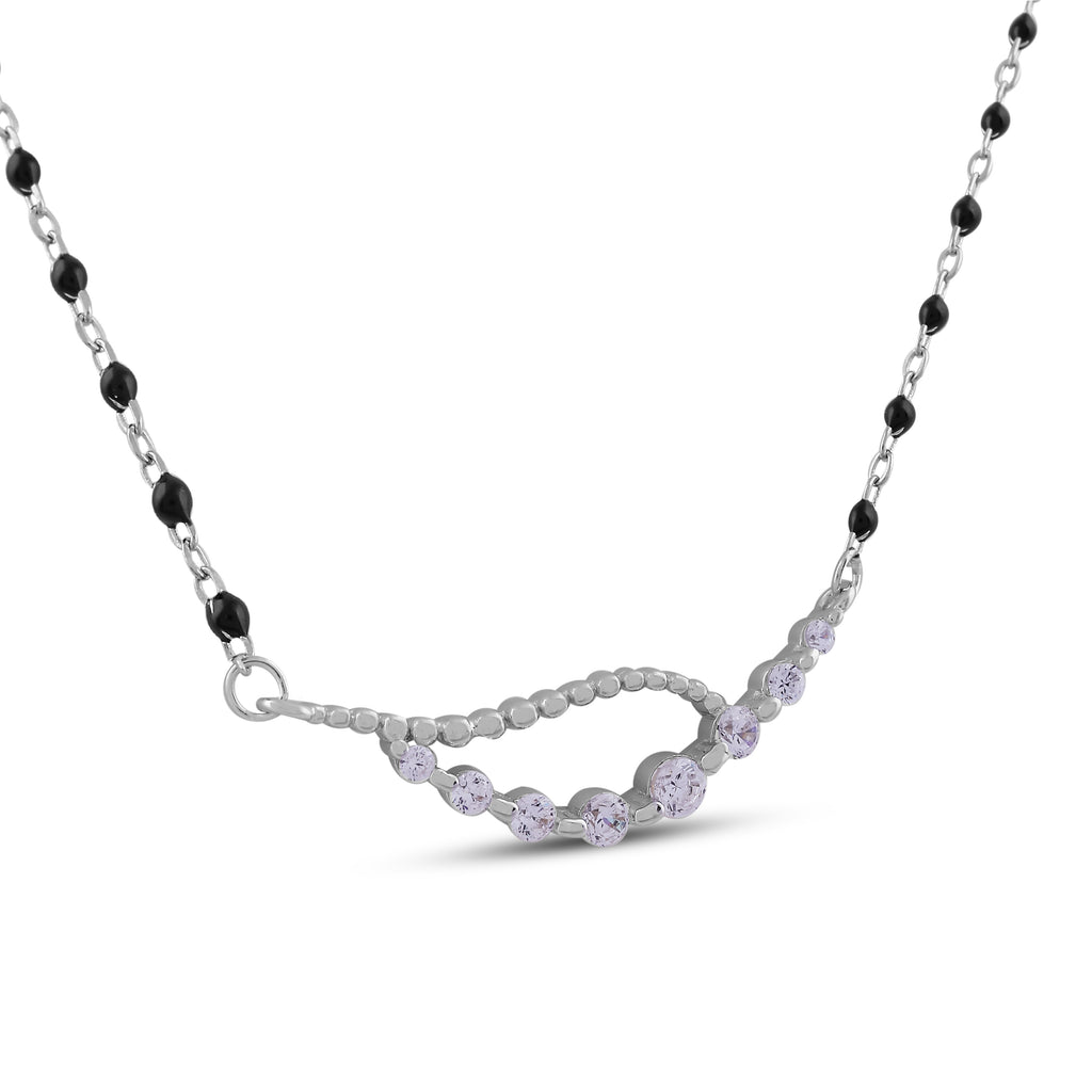 Silver Wave Mangalsutra Necklace
