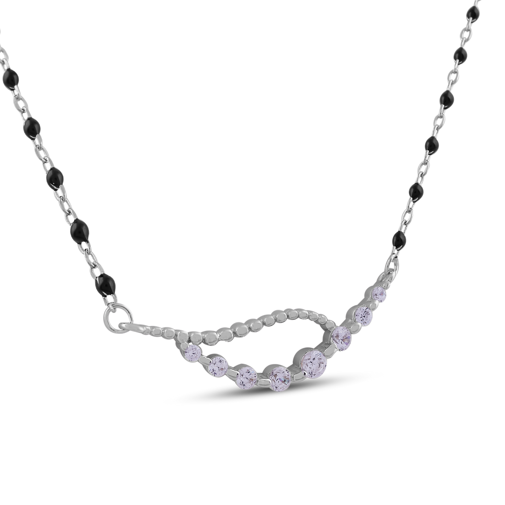 Silver Wave Mangalsutra Necklace