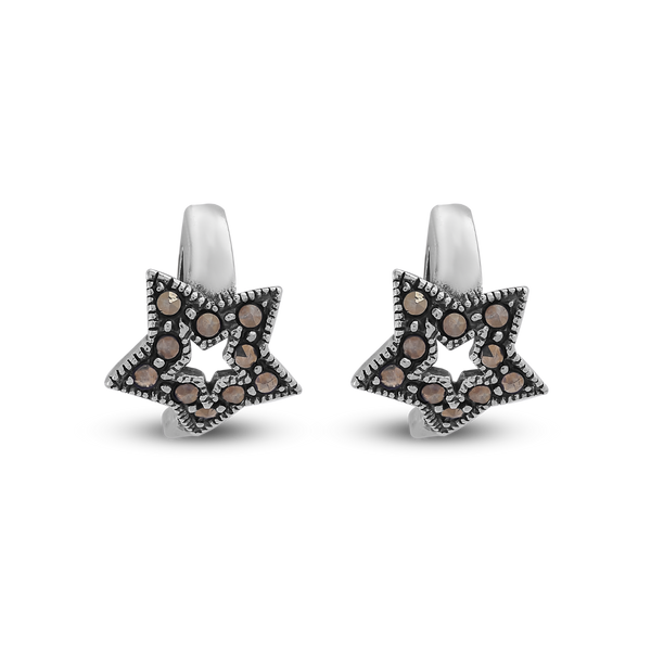 Starlit Vintage Silver Hoops