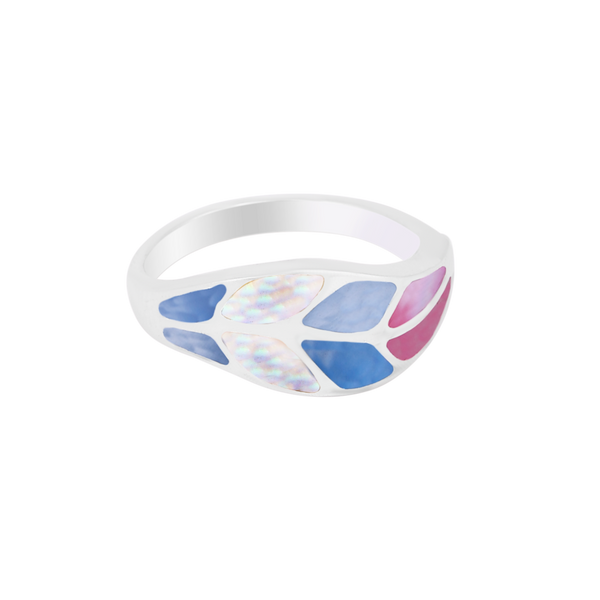 Sterling Silver Multicolor Inlay Ring