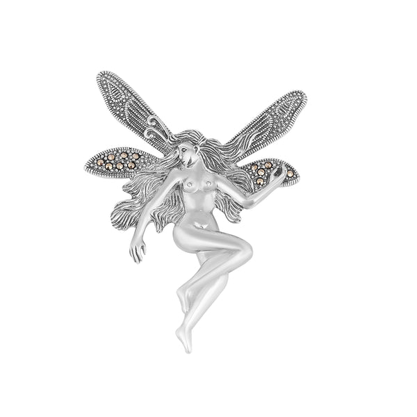 Silver Marcasite Fairy Brooch/Pendant