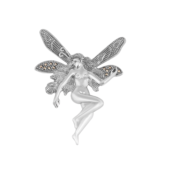 Silver Marcasite Fairy Brooch/Pendant