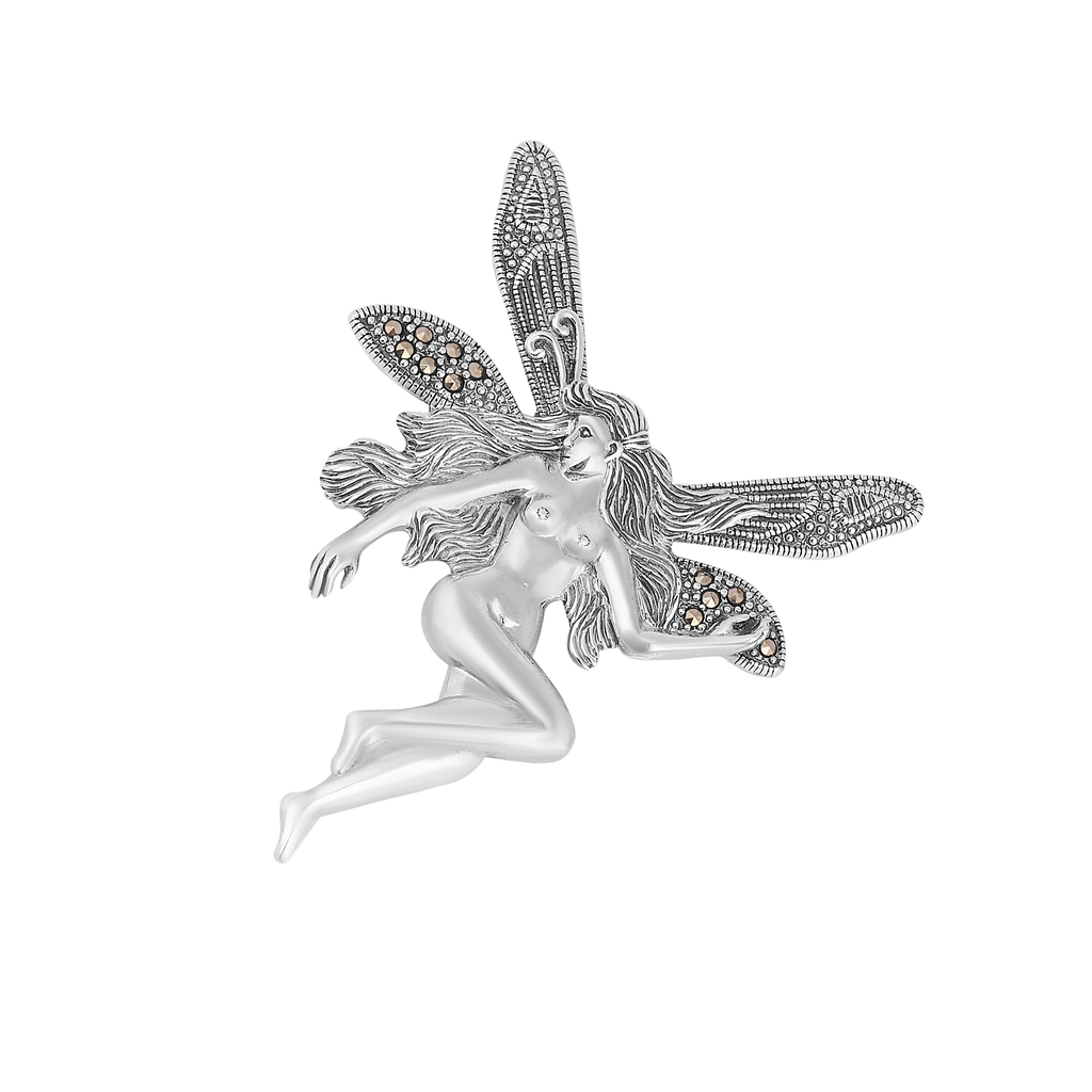 Silver Marcasite Fairy Brooch/Pendant