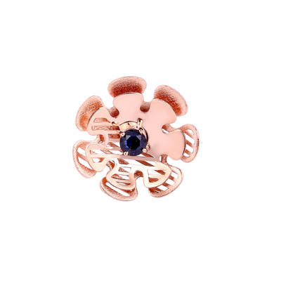 Rose Gold Flower Sapphire Ring - Flâneur Global® | FG | 925 Fine Silver Jewelry & Accessories 