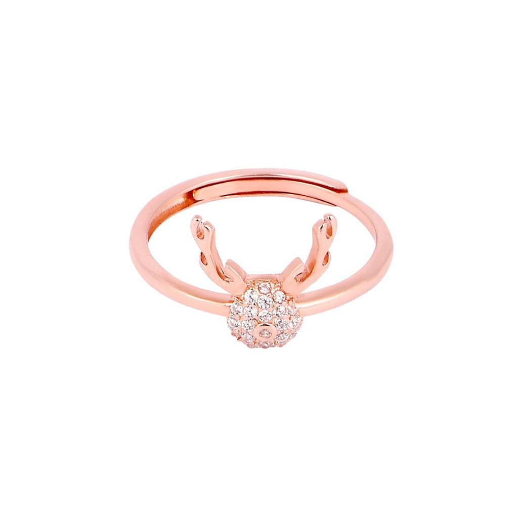 Rose Gold Reindeer Head Ring