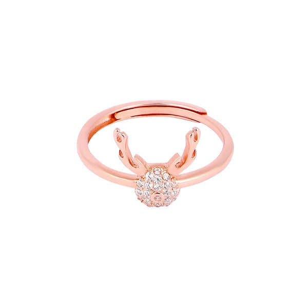 Rose Gold Reindeer Head Ring