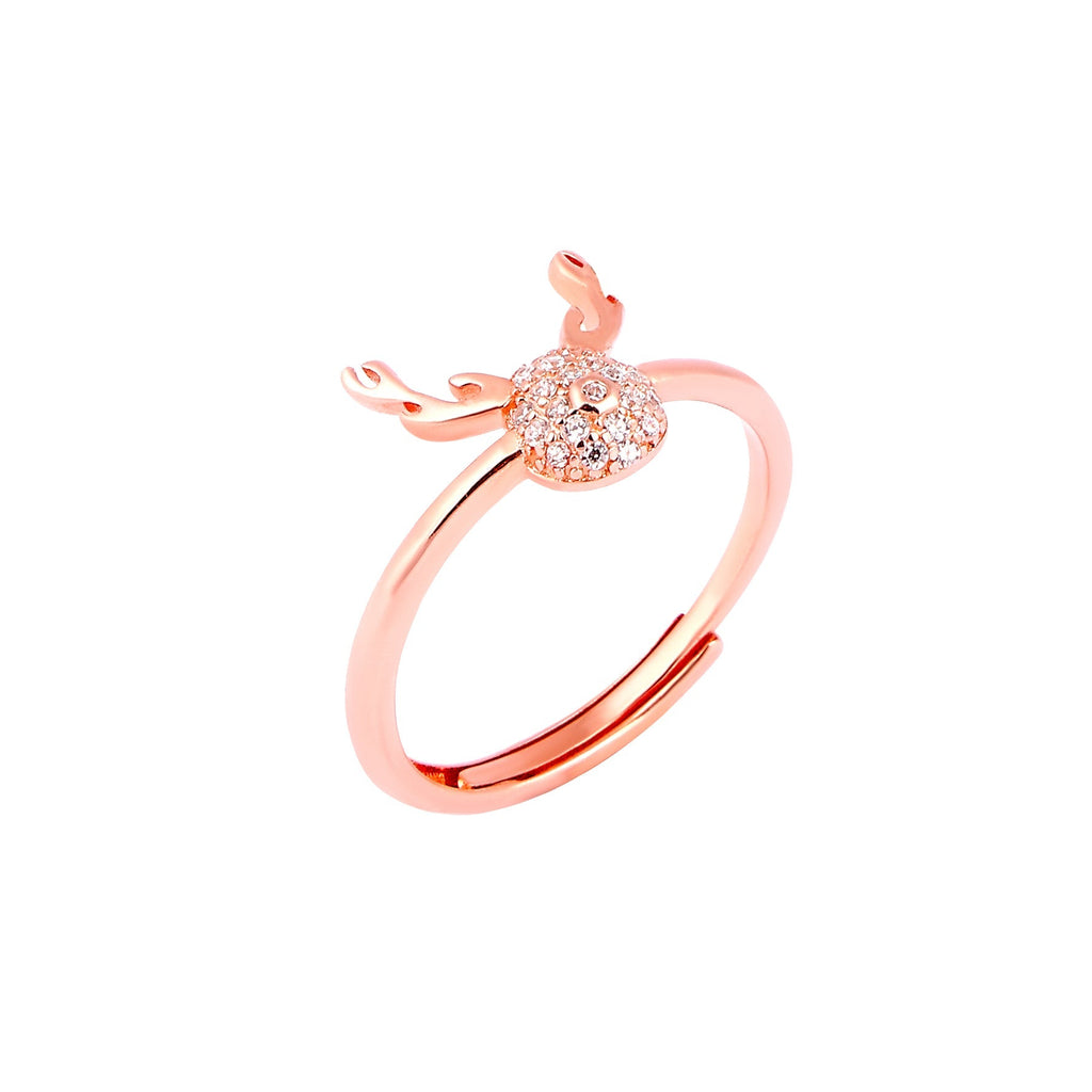 Rose Gold Reindeer Head Ring