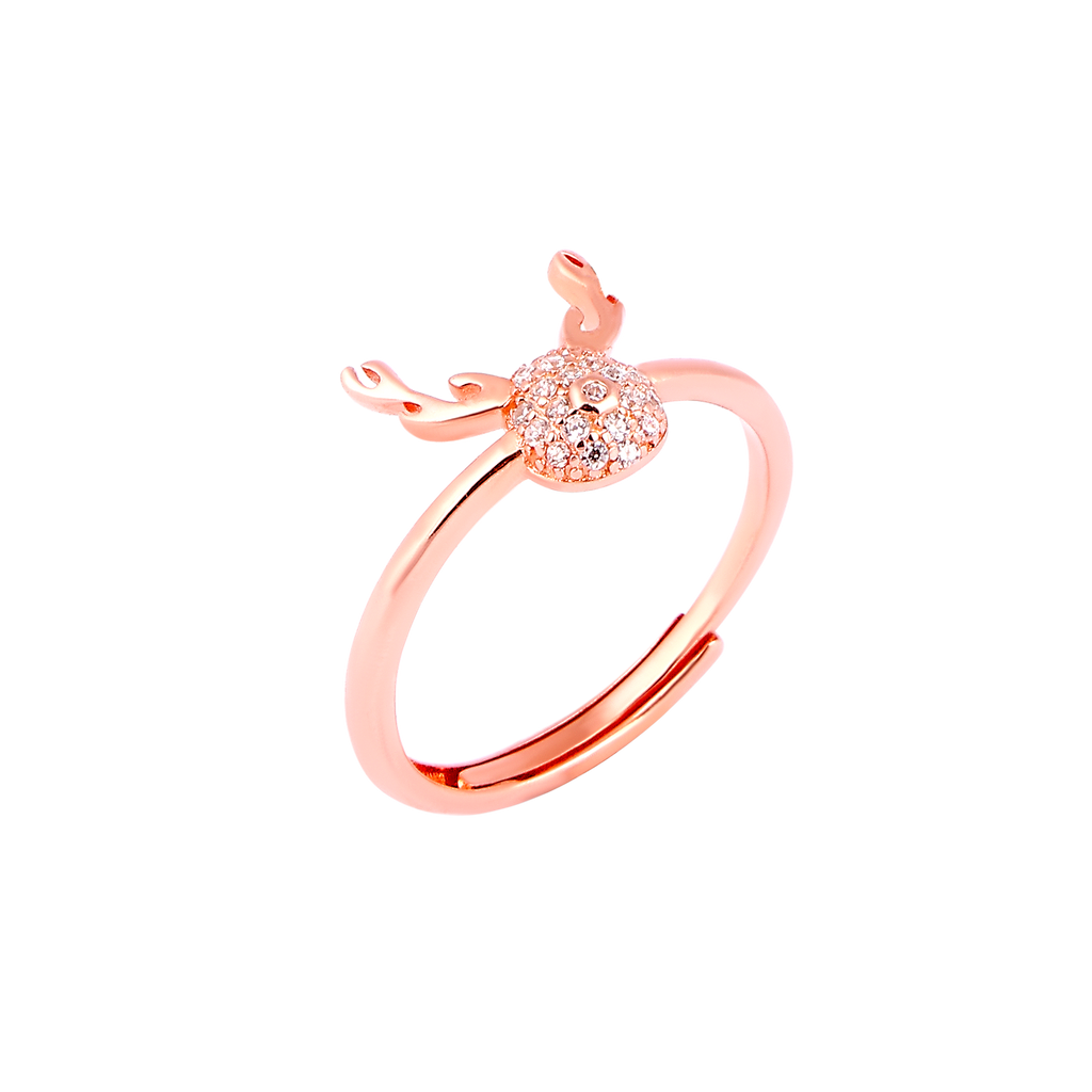 Rose Gold Reindeer Head Ring
