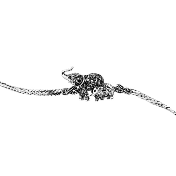 Sterling Silver Elephant Charm Bracelet