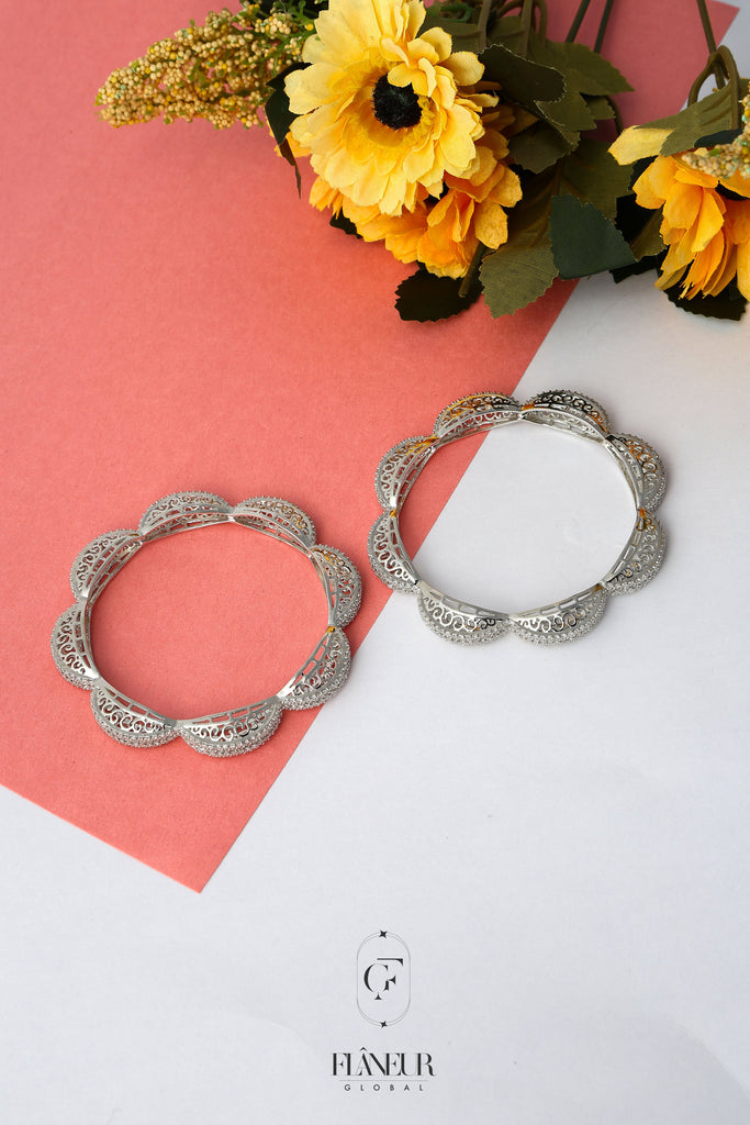 Filigree Cubic Zirconia Bangles