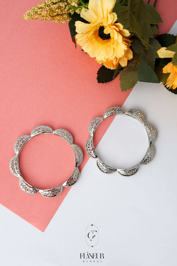 Filigree Cubic Zirconia Bangles