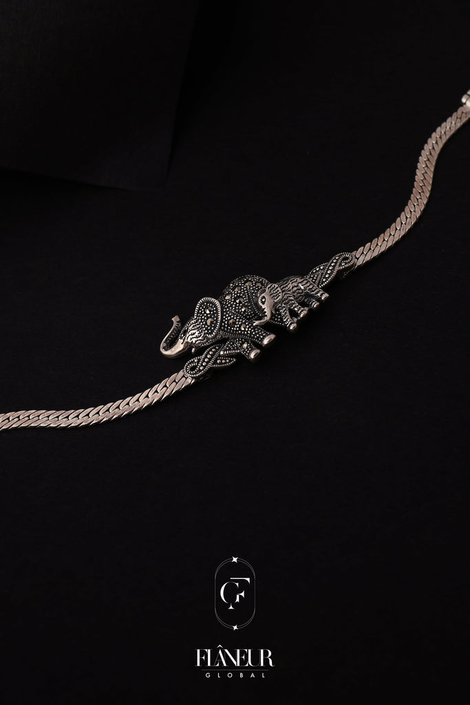 Sterling Silver Elephant Charm Bracelet