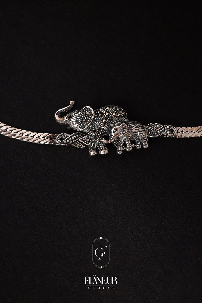 Sterling Silver Elephant Charm Bracelet