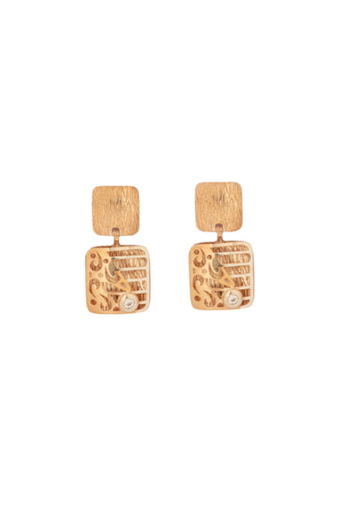 Gold Filigree Drop Earrings