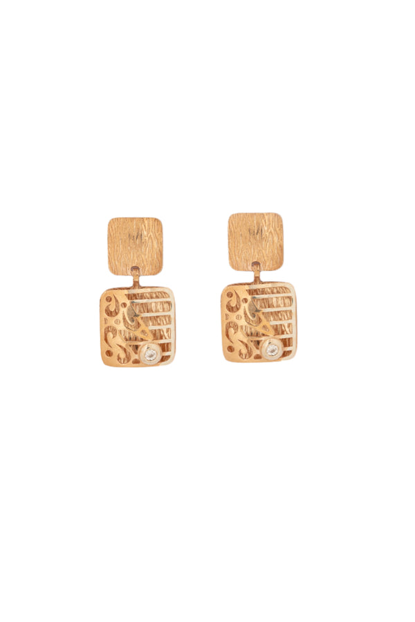 Gold Filigree Drop Earrings