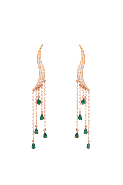 Green Gemstone Drop Earrings