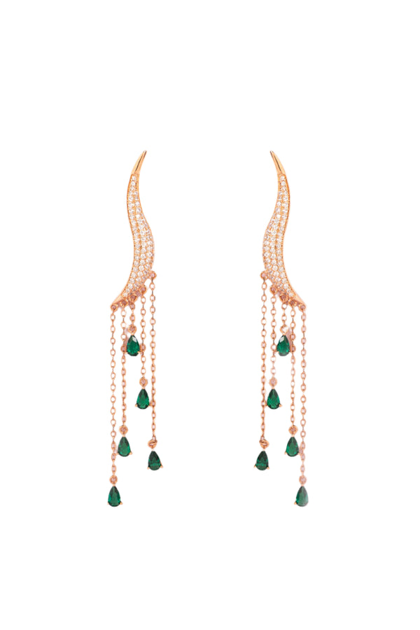 Green Gemstone Drop Earrings