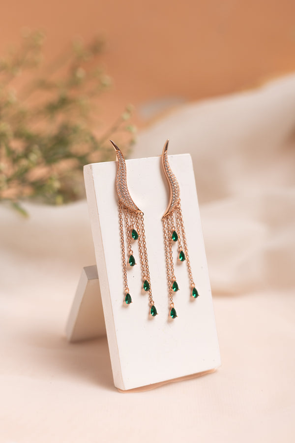 Green Gemstone Drop Earrings