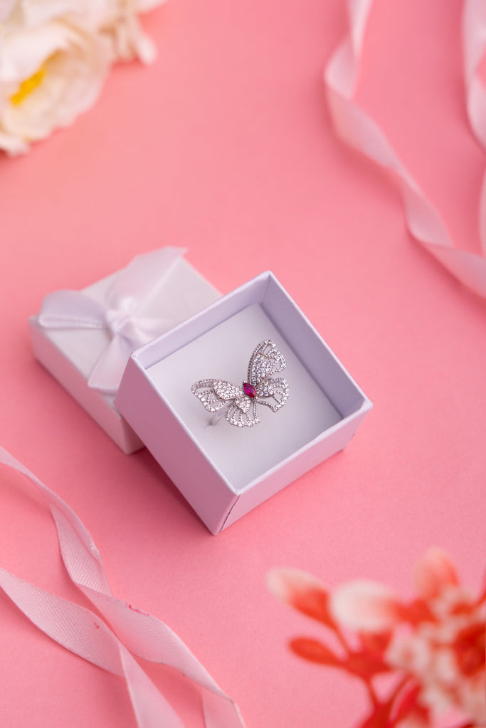 Butterfly Pink Gemstone Ring