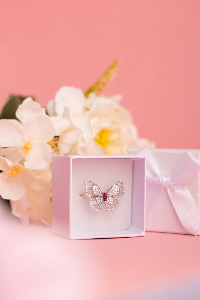 Butterfly Pink Gemstone Ring