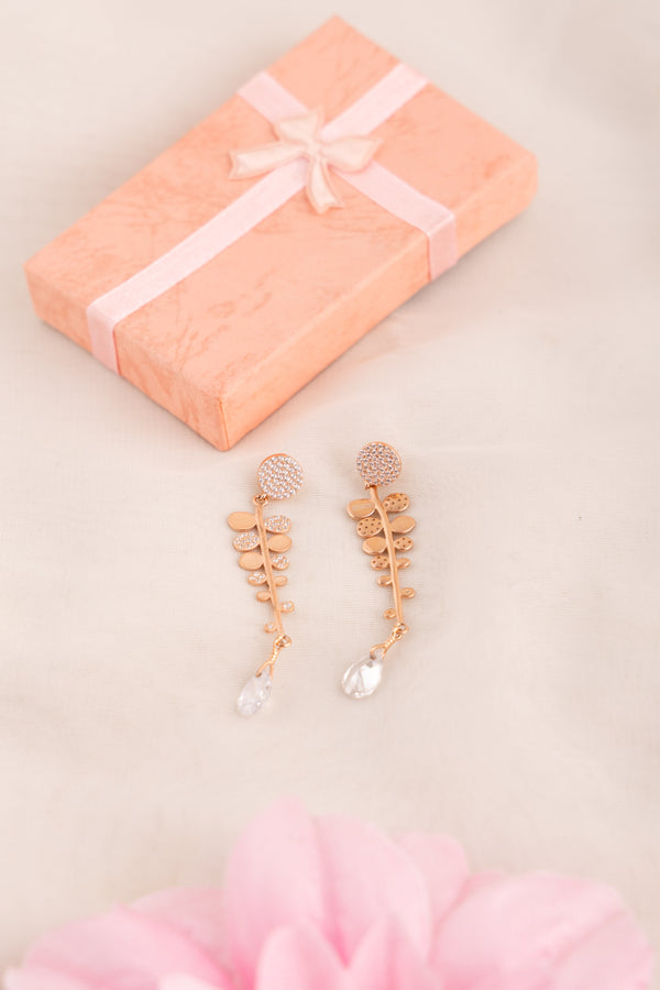 Gold Leaf Teardrop Earrings