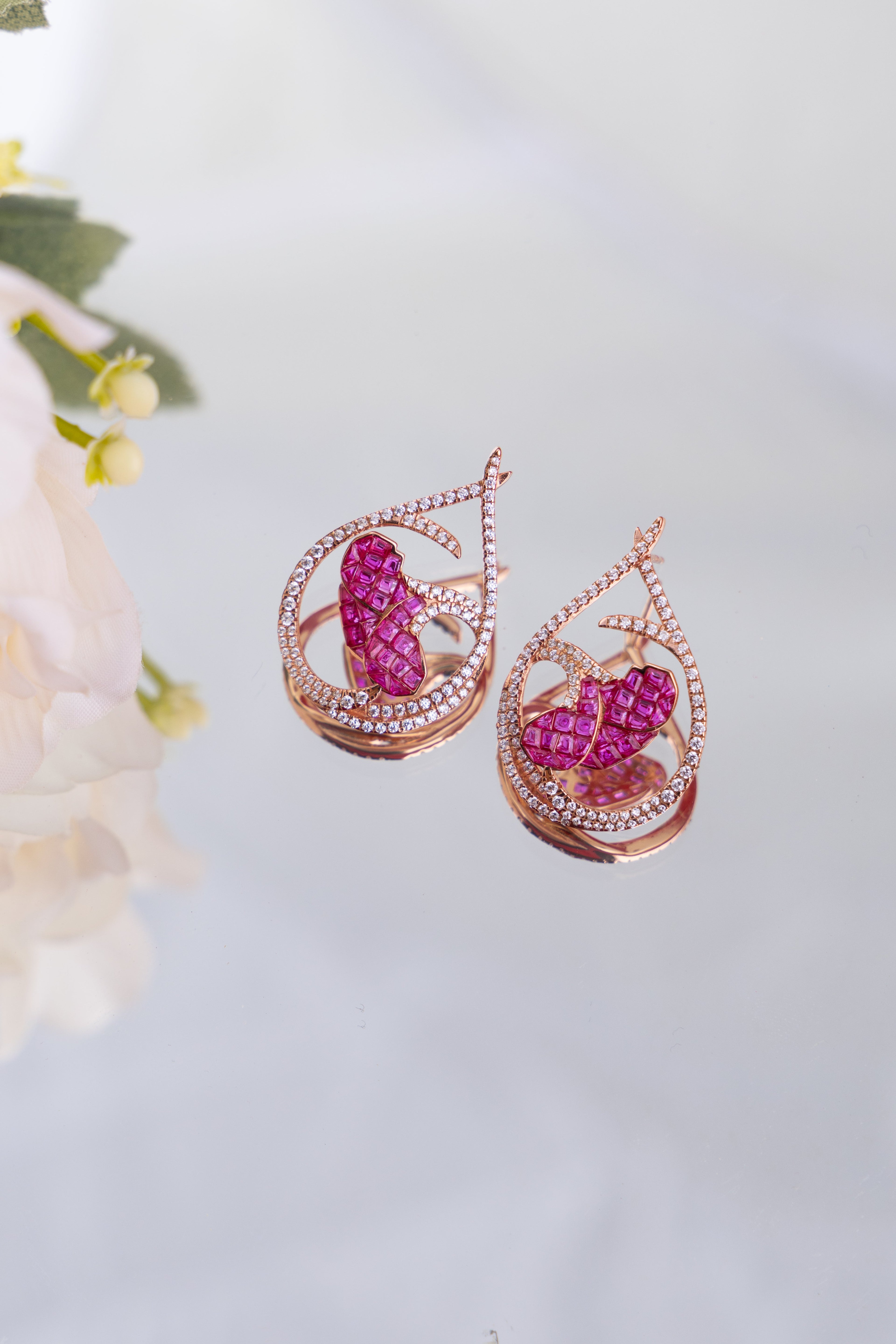 Pink Gemstone Teardrop Earrings - Flâneur Global® | FG | 925 Fine Silver Jewelry & Accessories 