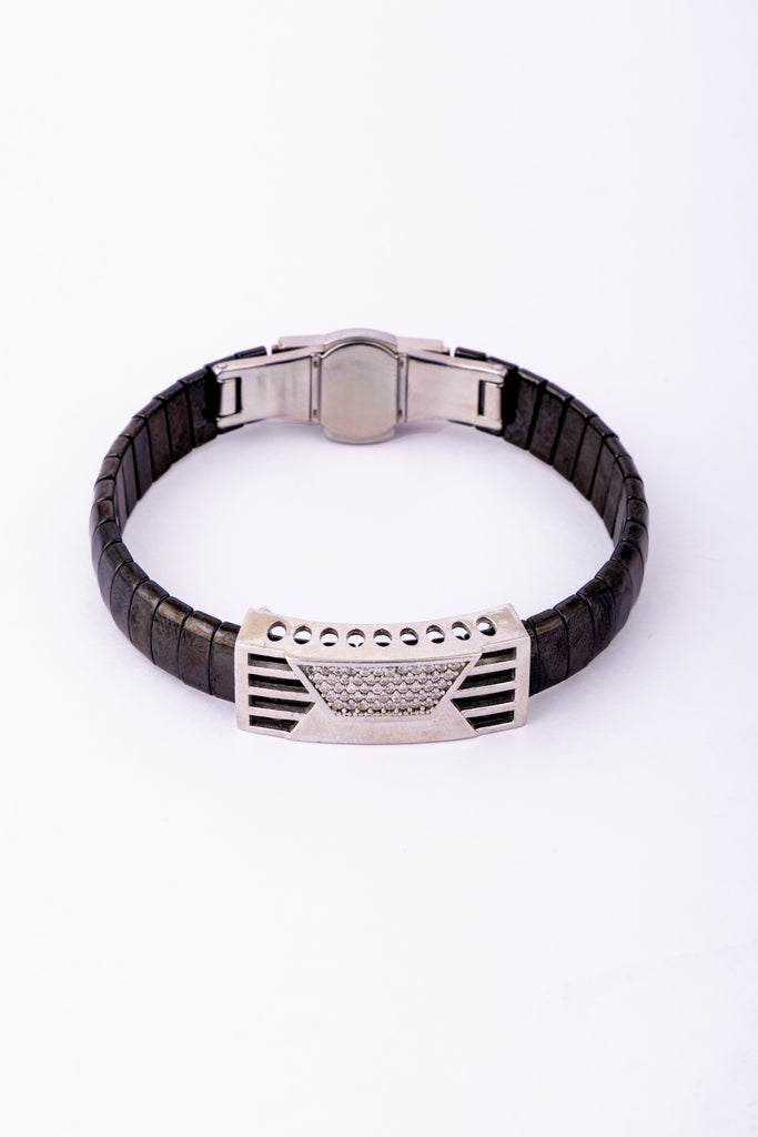 Geometric Leather Steel Bracelet
